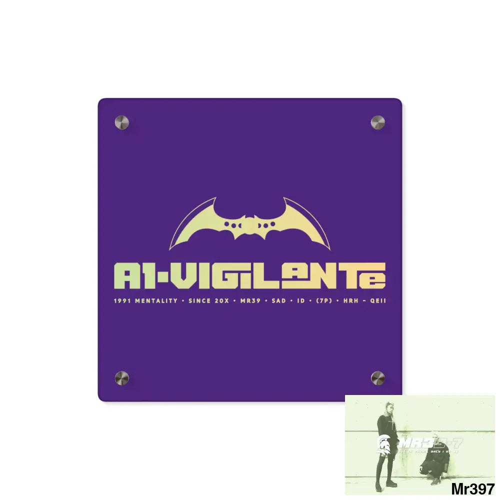 A1-Vigilante Acrylic Wall Art Panels 11’’ x 11’’ (Square) / 0.25’’ Home Decor