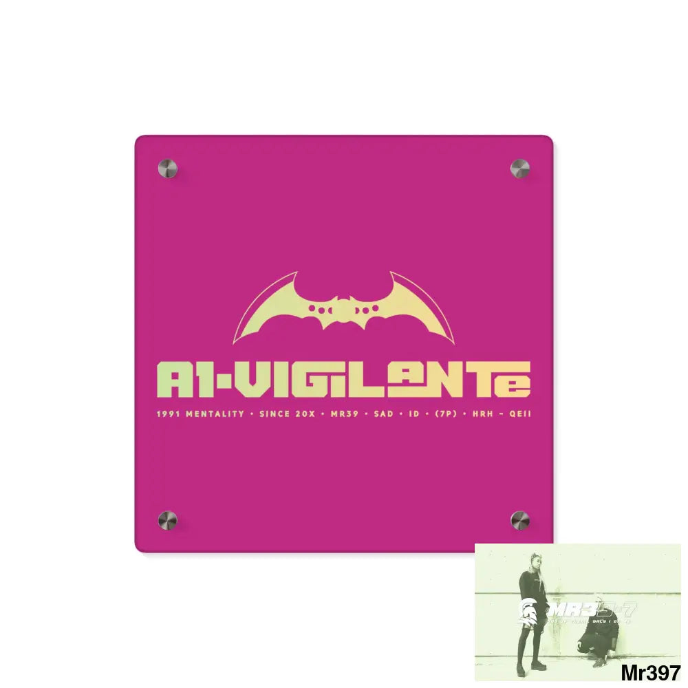 A1-Vigilante Acrylic Wall Art Panels 11’’ x 11’’ (Square) / 0.25’’ Home Decor