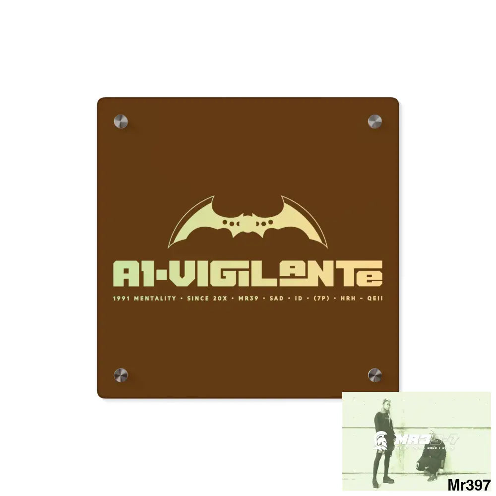 A1-Vigilante Acrylic Wall Art Panels 11’’ x 11’’ (Square) / 0.25’’ Home Decor