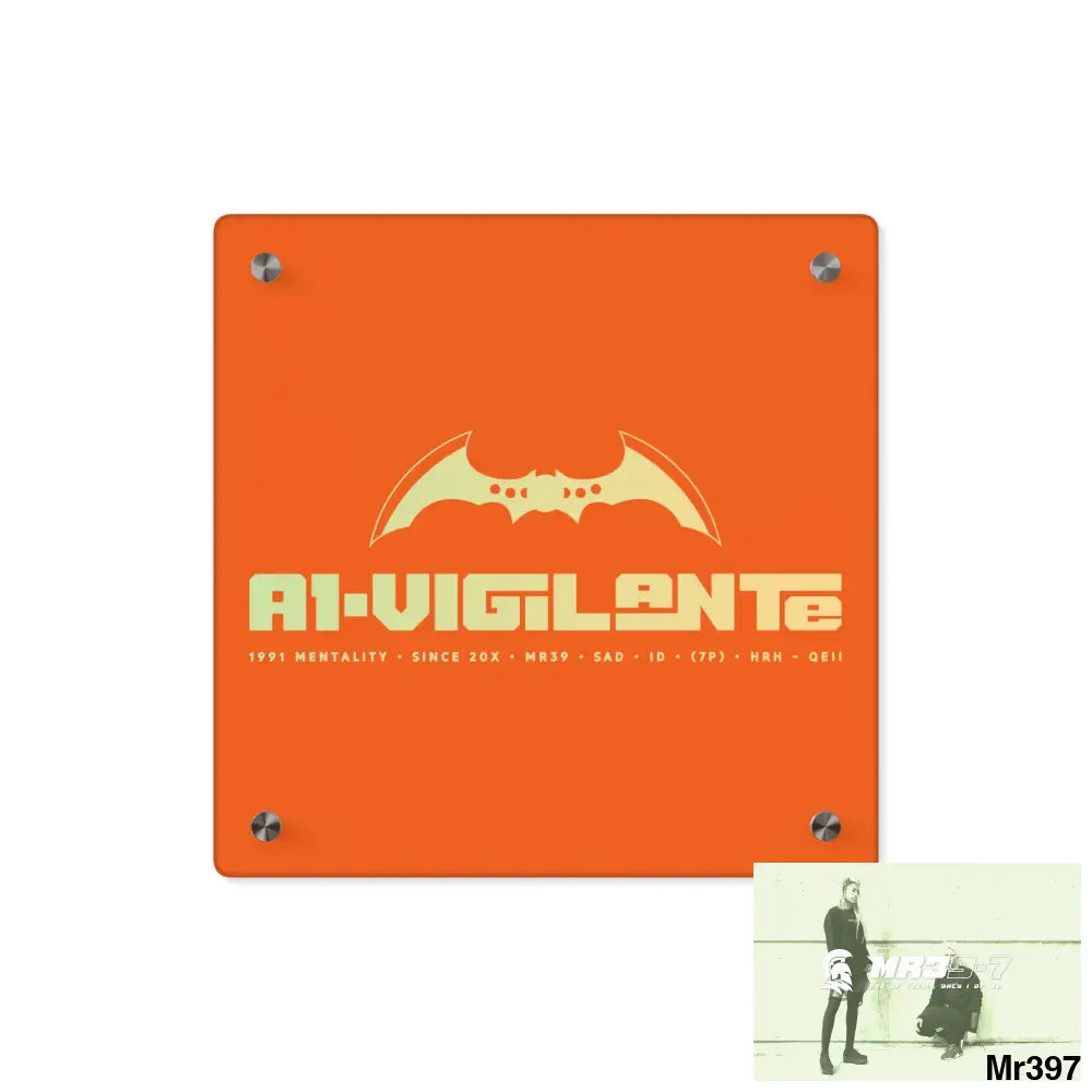A1-Vigilante Acrylic Wall Art Panels 11’’ x 11’’ (Square) / 0.25’’ Home Decor