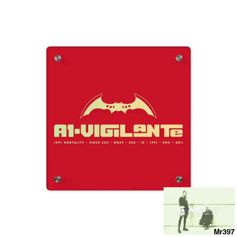 A1-Vigilante Acrylic Wall Art Panels 11’’ x 11’’ (Square) / 0.25’’ Home Decor