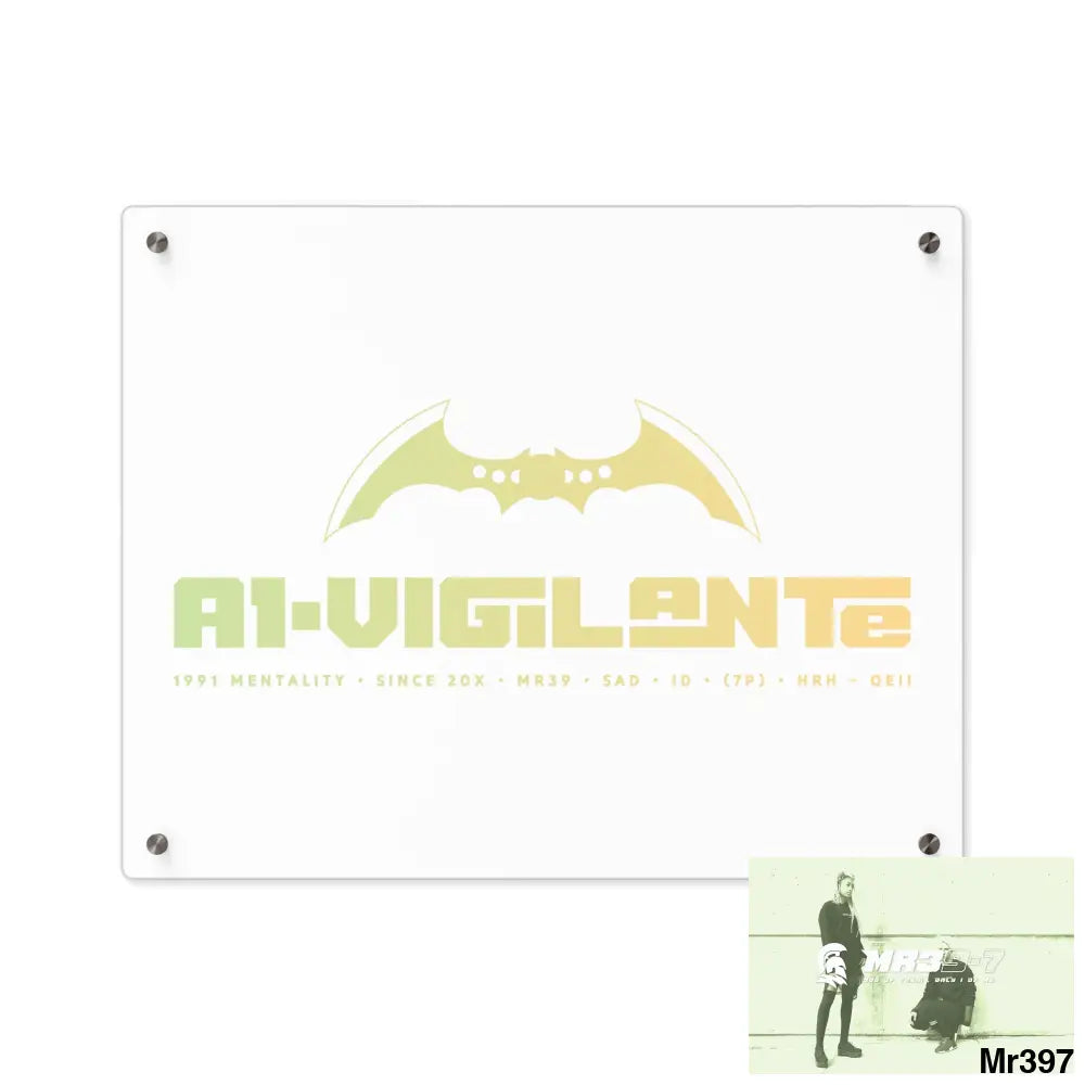 A1-Vigilante Acrylic Wall Art Panels 20″ x 16″ (Horizontal) / 0.25’’ Home Decor