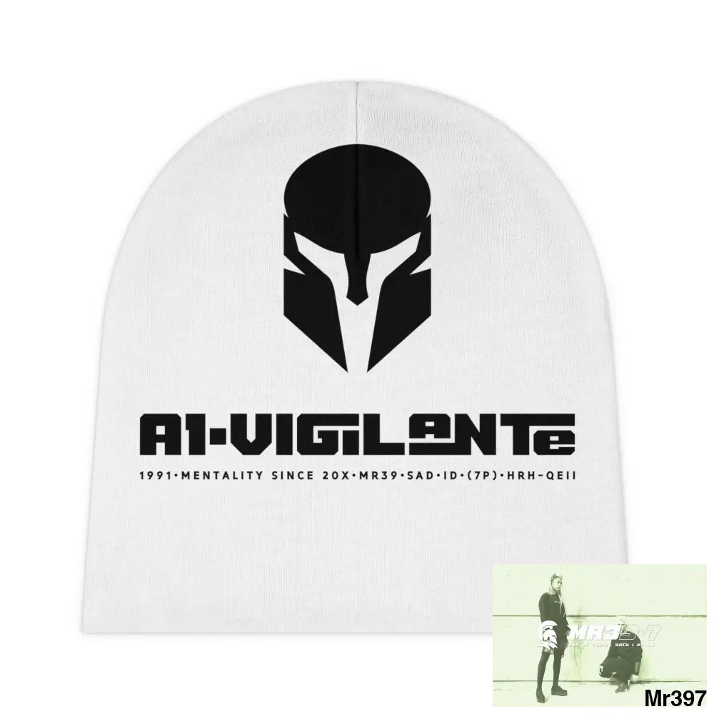 A1-Vigilante Baby Beanie (AOP) One size / White All Over Prints