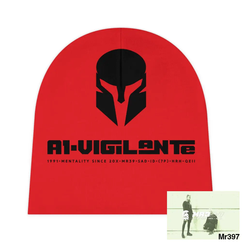 A1-Vigilante Baby Beanie (AOP) One size / White All Over Prints