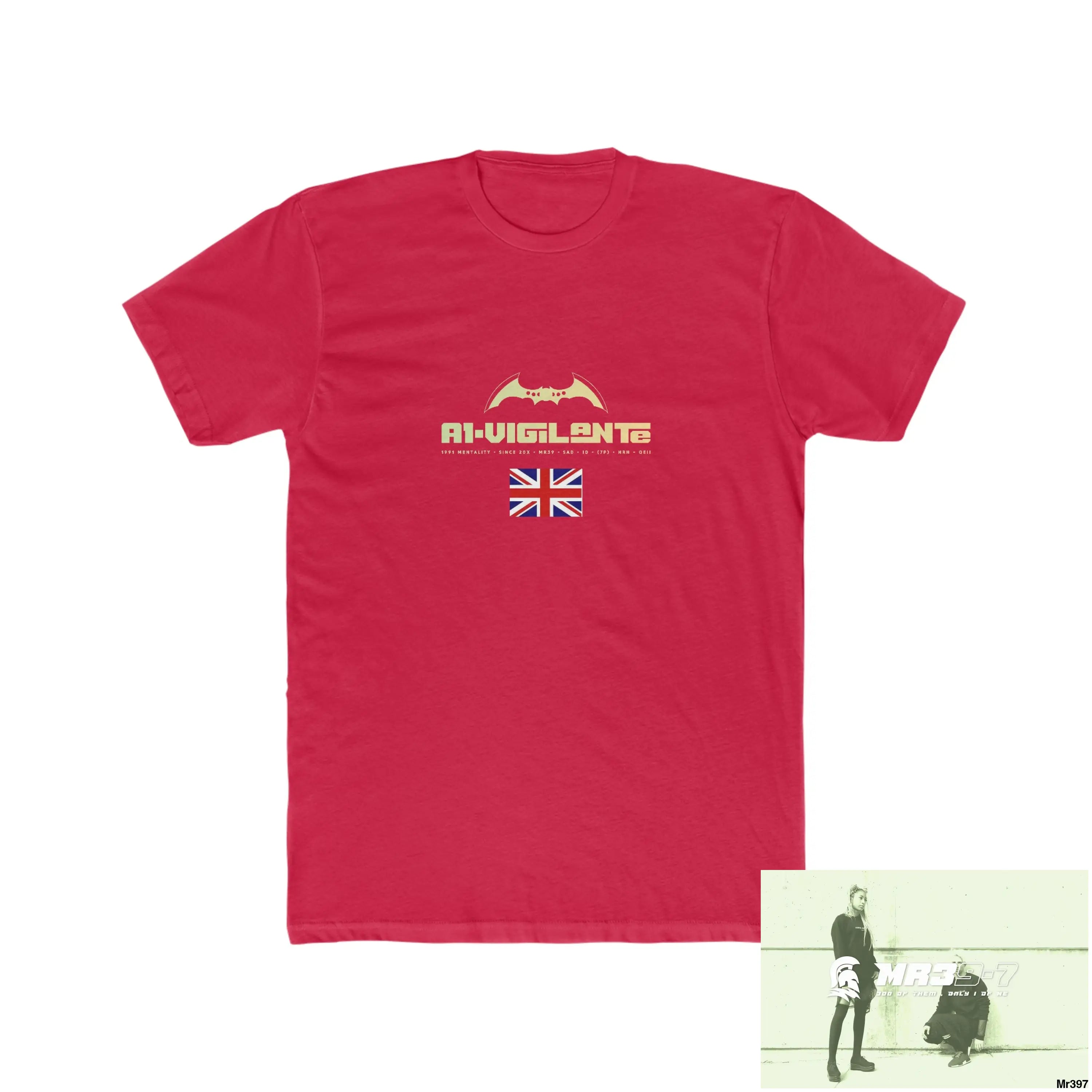 A1-Vigilante Barmouth X Thailand My Planned Death 2016 (2001-2023) Men’s Cotton Crew Tee Solid Red / XS T-Shirt