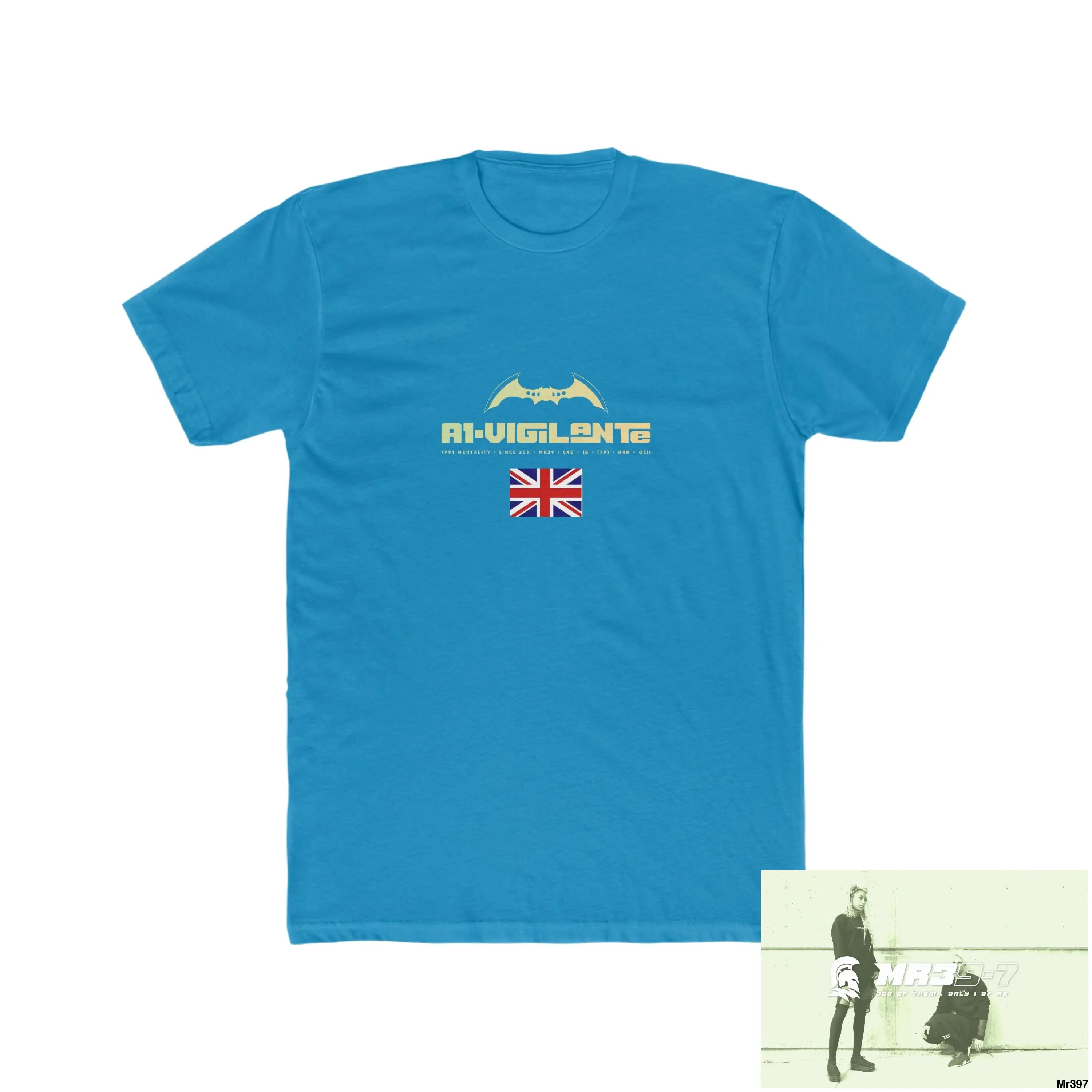 A1-Vigilante Barmouth X Thailand My Planned Death 2016 (2001-2023) Men’s Cotton Crew Tee Solid Turquoise / S T-Shirt