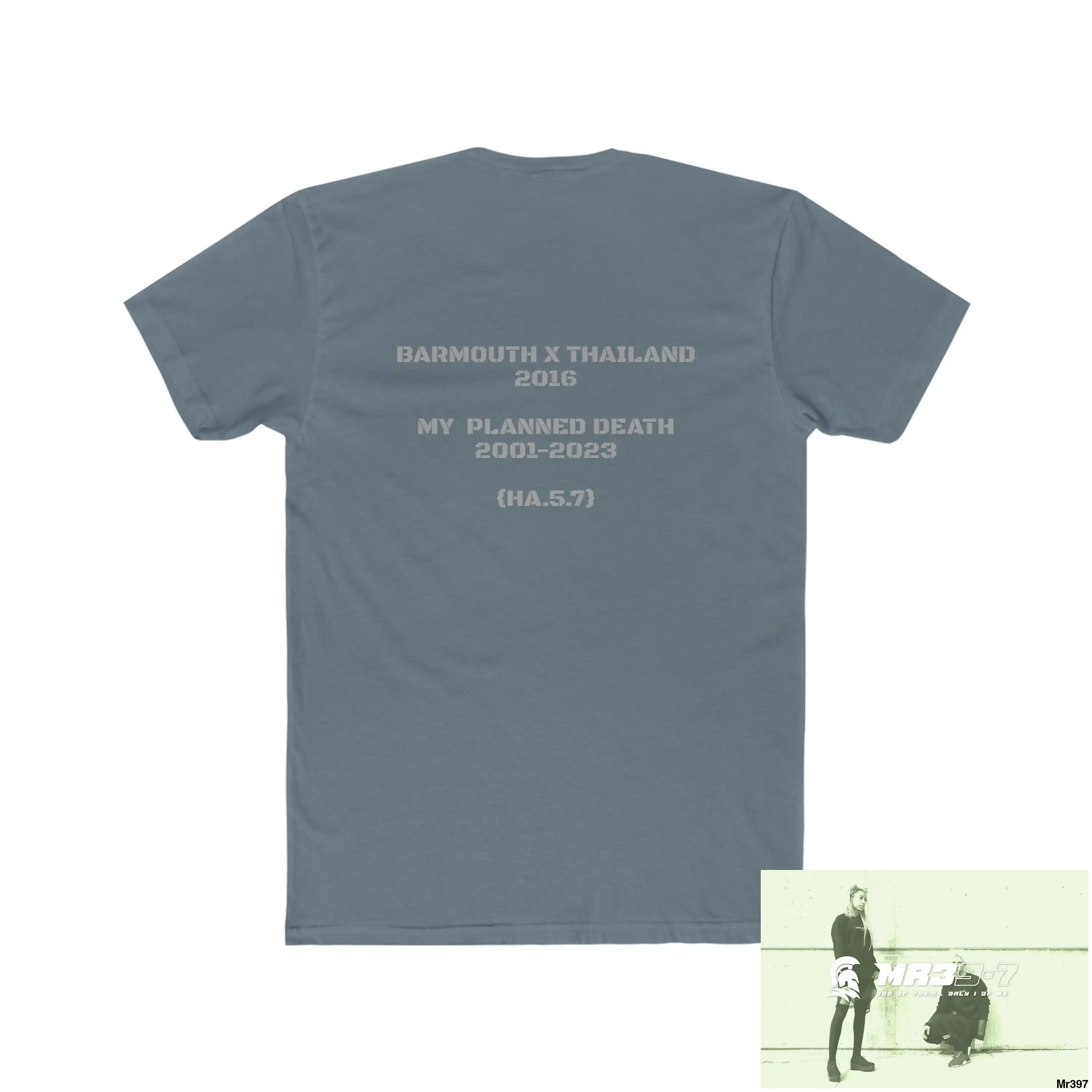 A1-Vigilante Barmouth X Thailand My Planned Death 2016 (2001-2023) Men’s Cotton Crew Tee T-Shirt