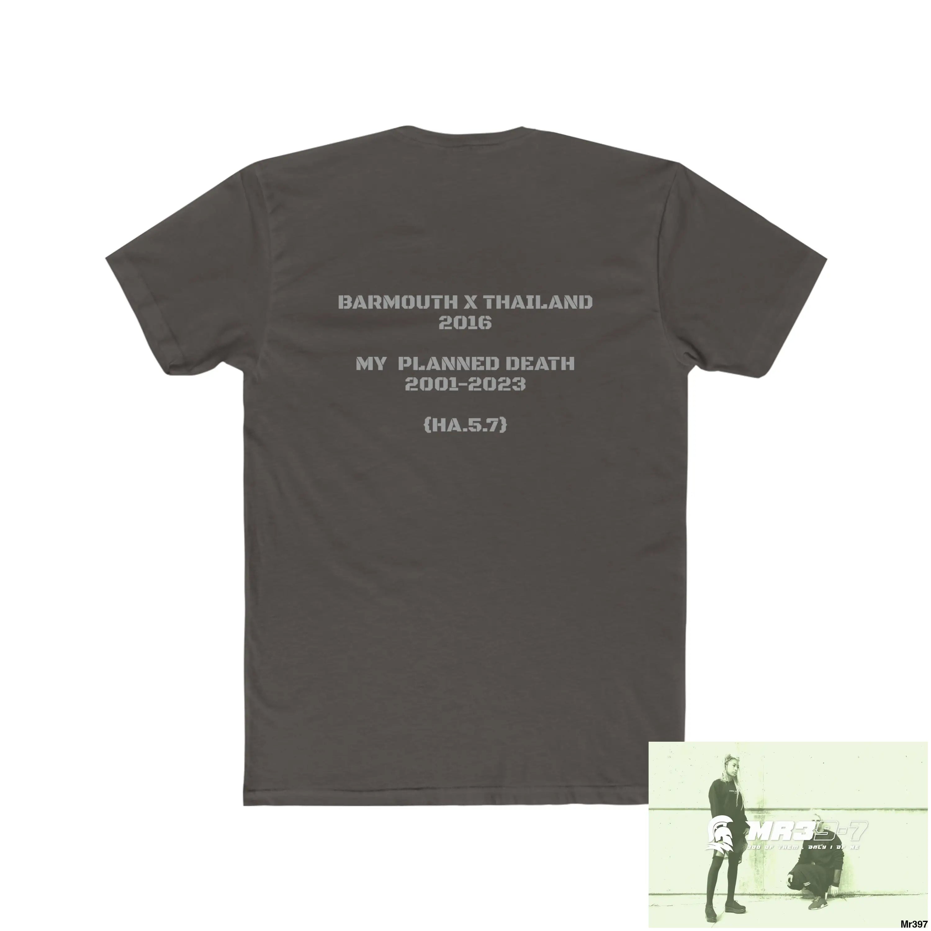 A1-Vigilante Barmouth X Thailand My Planned Death 2016 (2001-2023) Men’s Cotton Crew Tee T-Shirt
