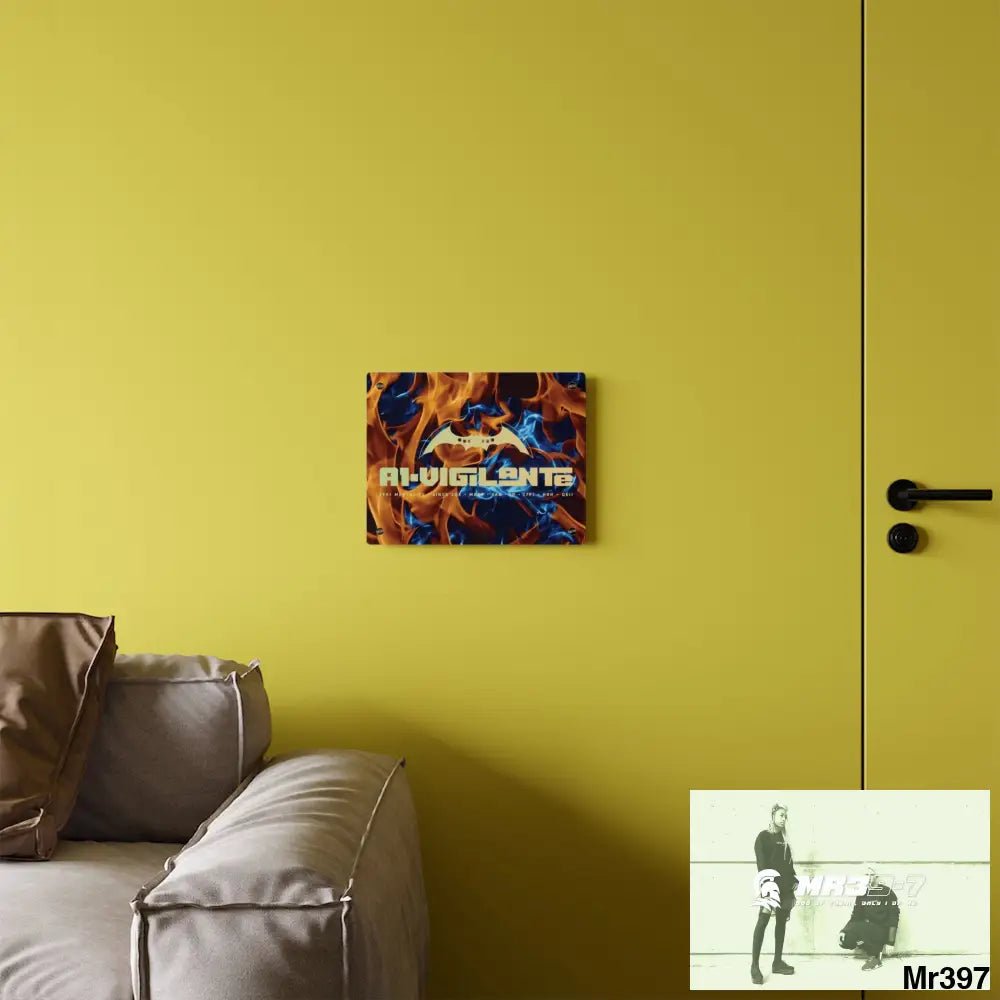 A1-Vigilante Blue Explosion Flames on a Dark Background Acrylic Wall Art Panels Home Decor