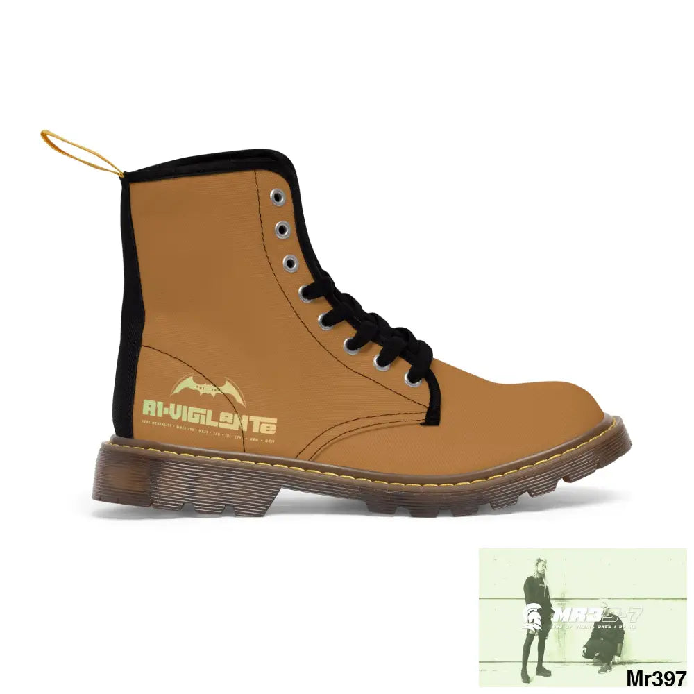 A1- Vigilante Brown Canvas Boots Shoes