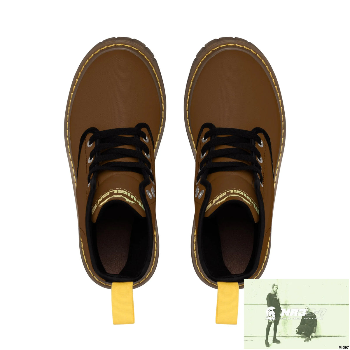 A1- Vigilante Brown Canvas Boots Shoes
