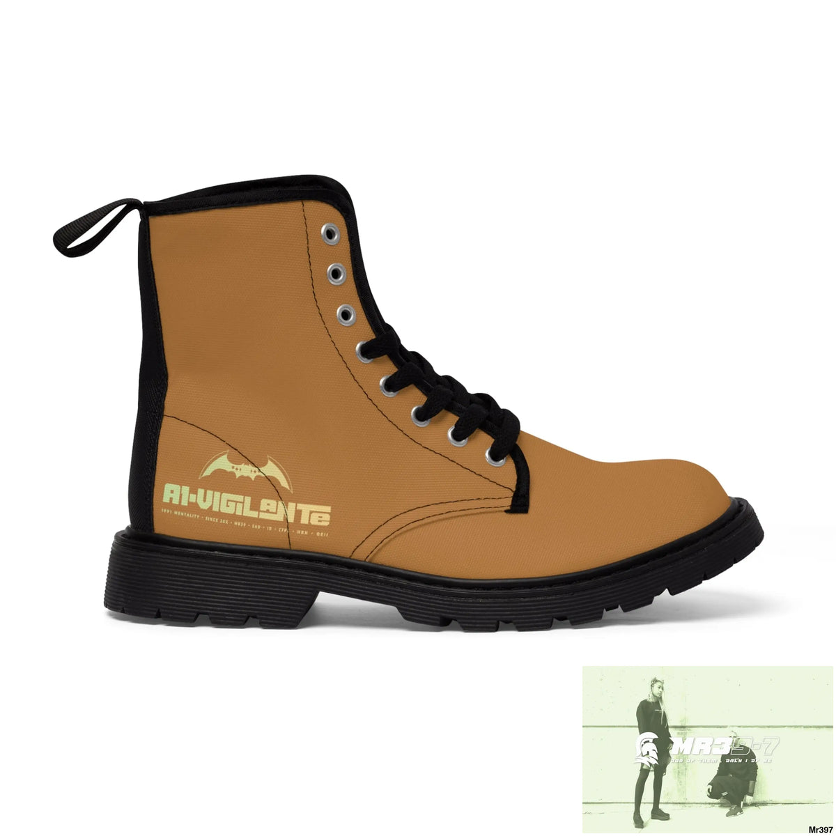 A1- Vigilante Brown Canvas Boots Shoes