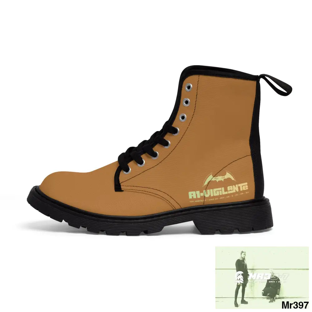 A1- Vigilante Brown Canvas Boots Shoes