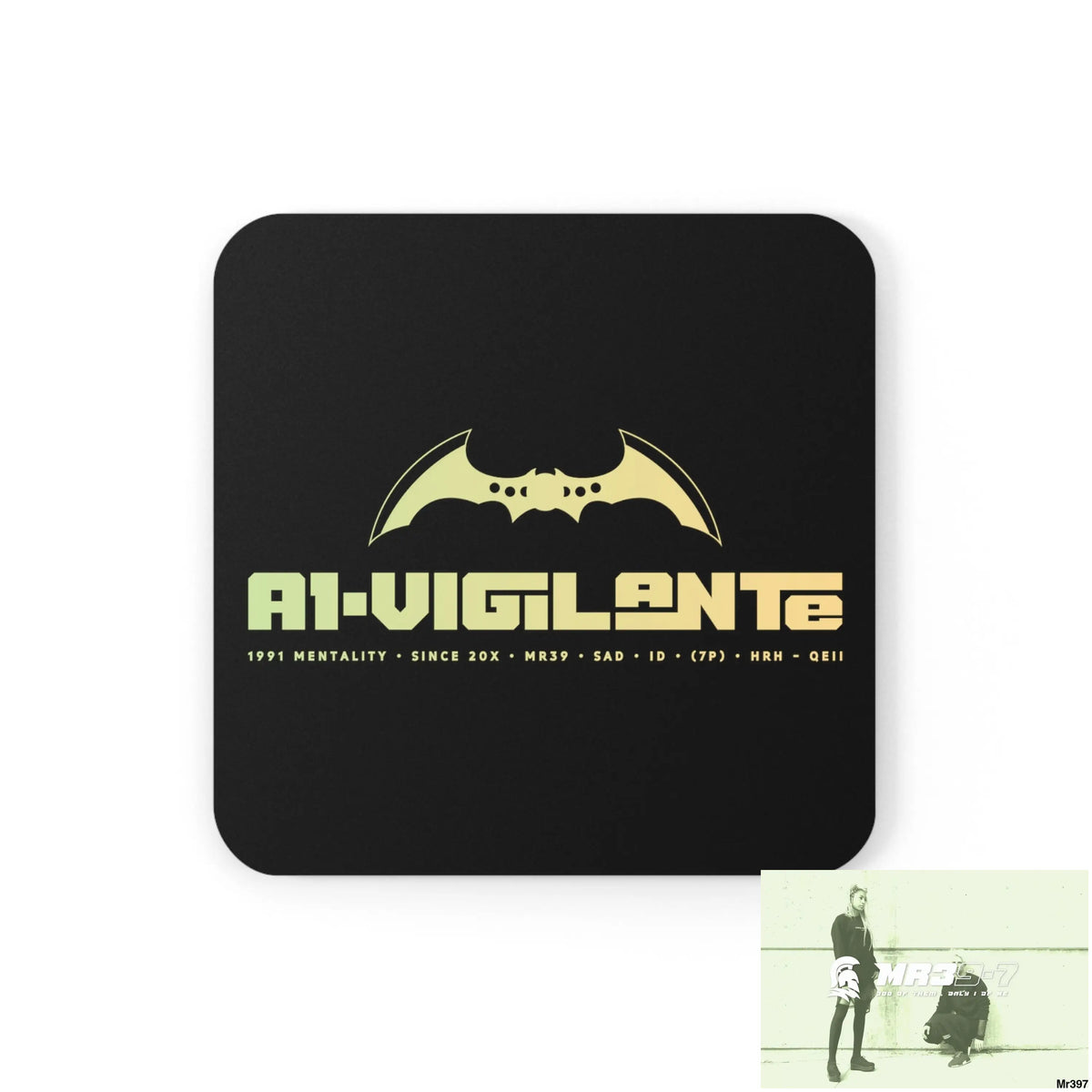 A1-Vigilante Corkwood Coaster Set Cork / 3.75’’ × 3.75’’ / Square Home Decor