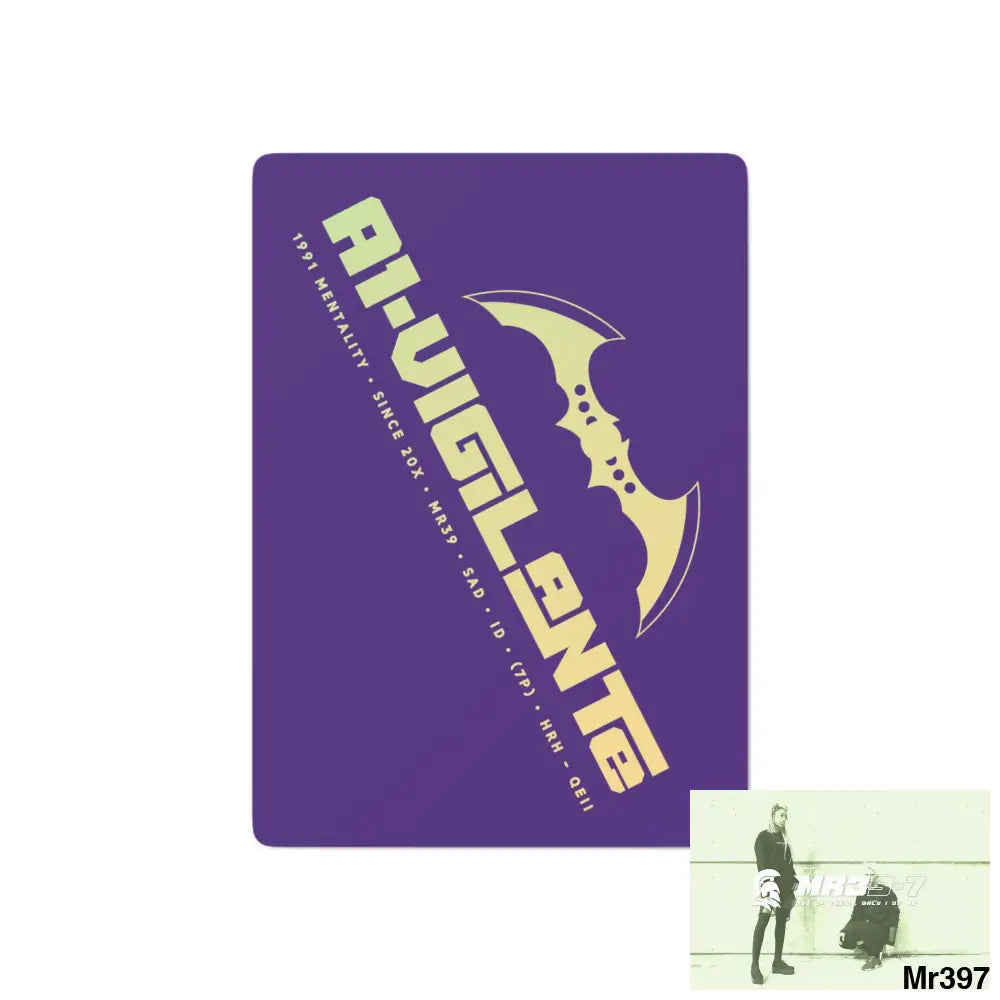 A1- Vigilante Custom Poker Cards 2.47’’ x 3.47’’ / White / Semi Glossy Paper products