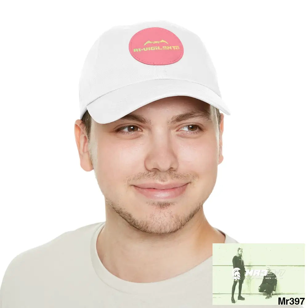 A1.Vigilante Dad Hat with Leather Patch (Round) Hats