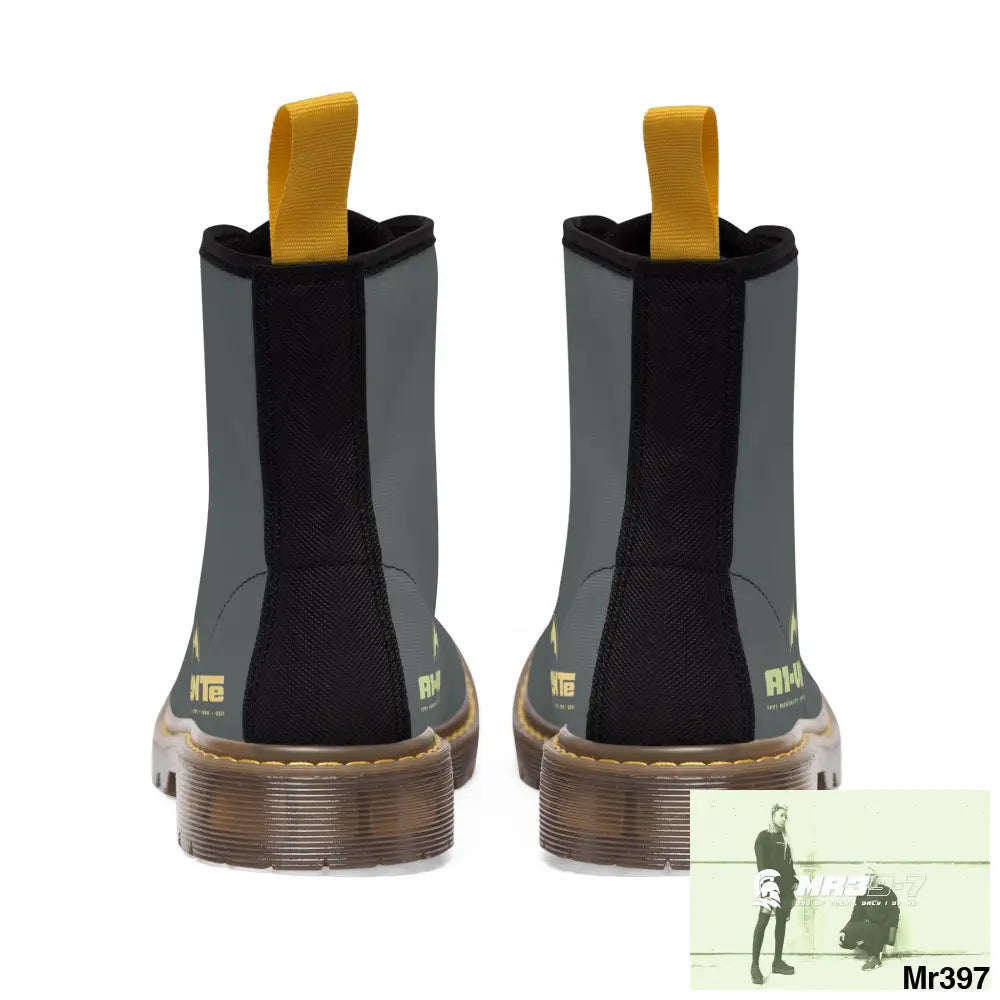 A1- Vigilante Dark Grey Canvas Boots Shoes