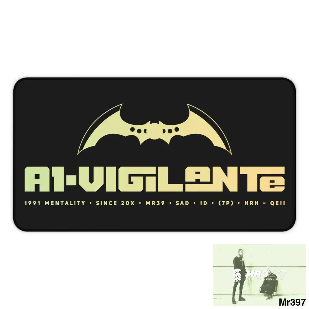 A1-Vigilante Desk Mat 12’’ × 22’’ Home Decor
