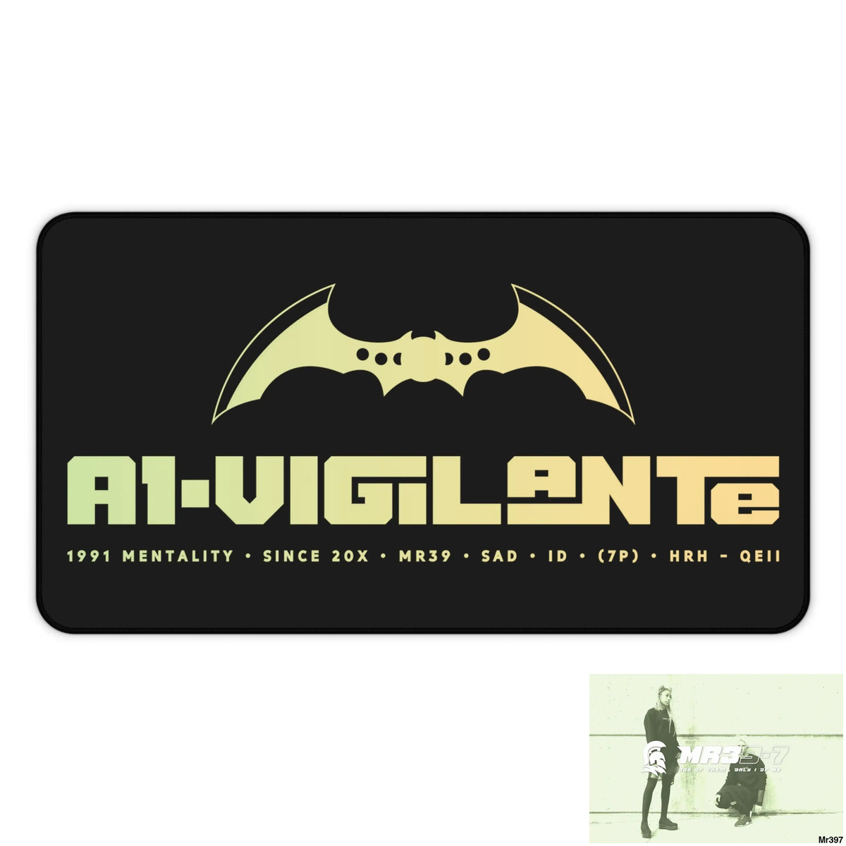 A1-Vigilante Desk Mat 12’’ × 22’’ Home Decor