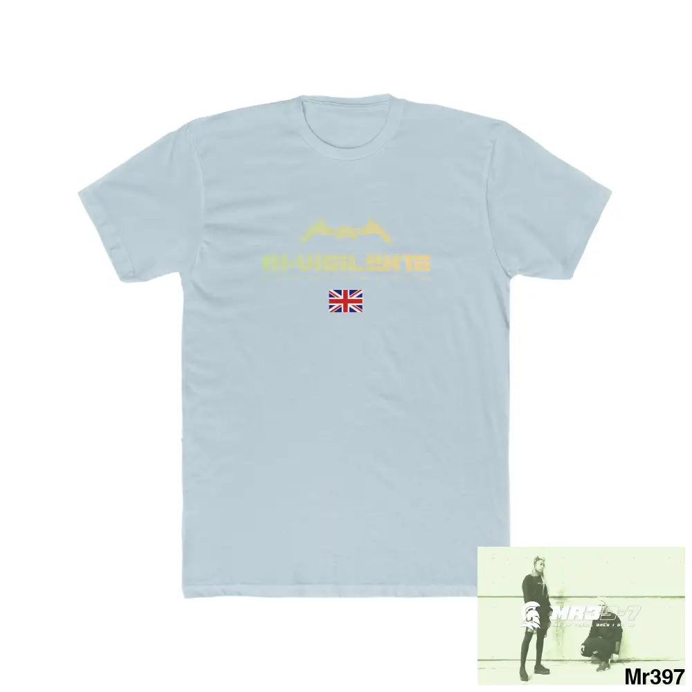 A1-Vigilante -Drugs back please ? Men’s Cotton Crew Tee Solid Light Blue / S T-Shirt