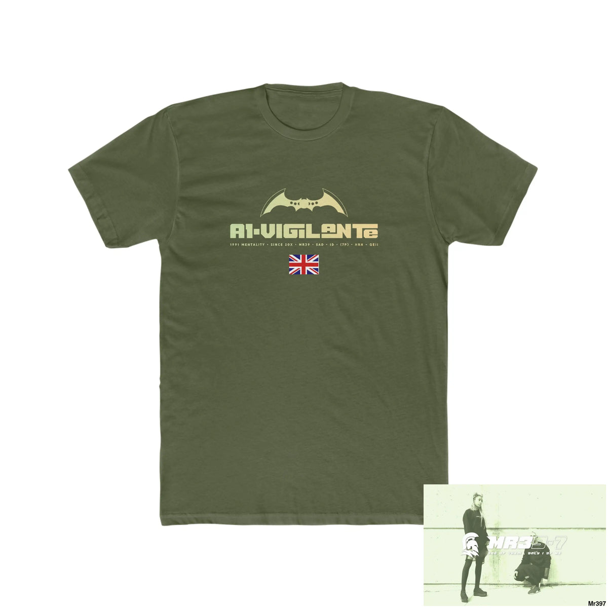 A1-Vigilante -Drugs back please ? Men’s Cotton Crew Tee Solid Military Green / XS T-Shirt