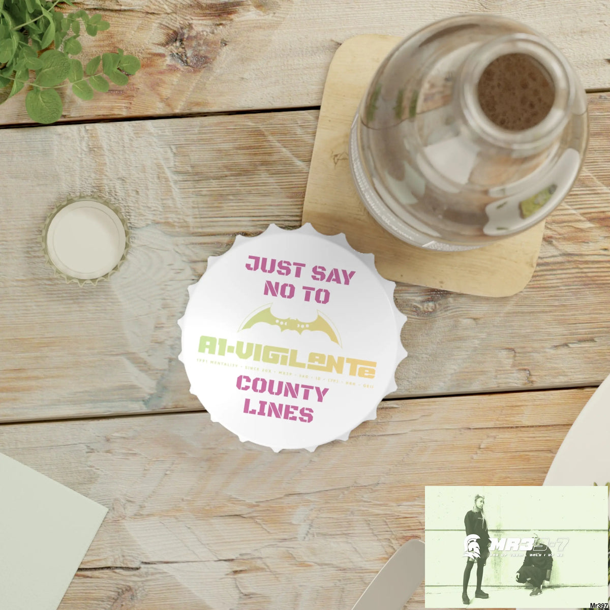 A1- Vigilante Edition Just Say No To County Lines Bottle Opener One size / White Accessories
