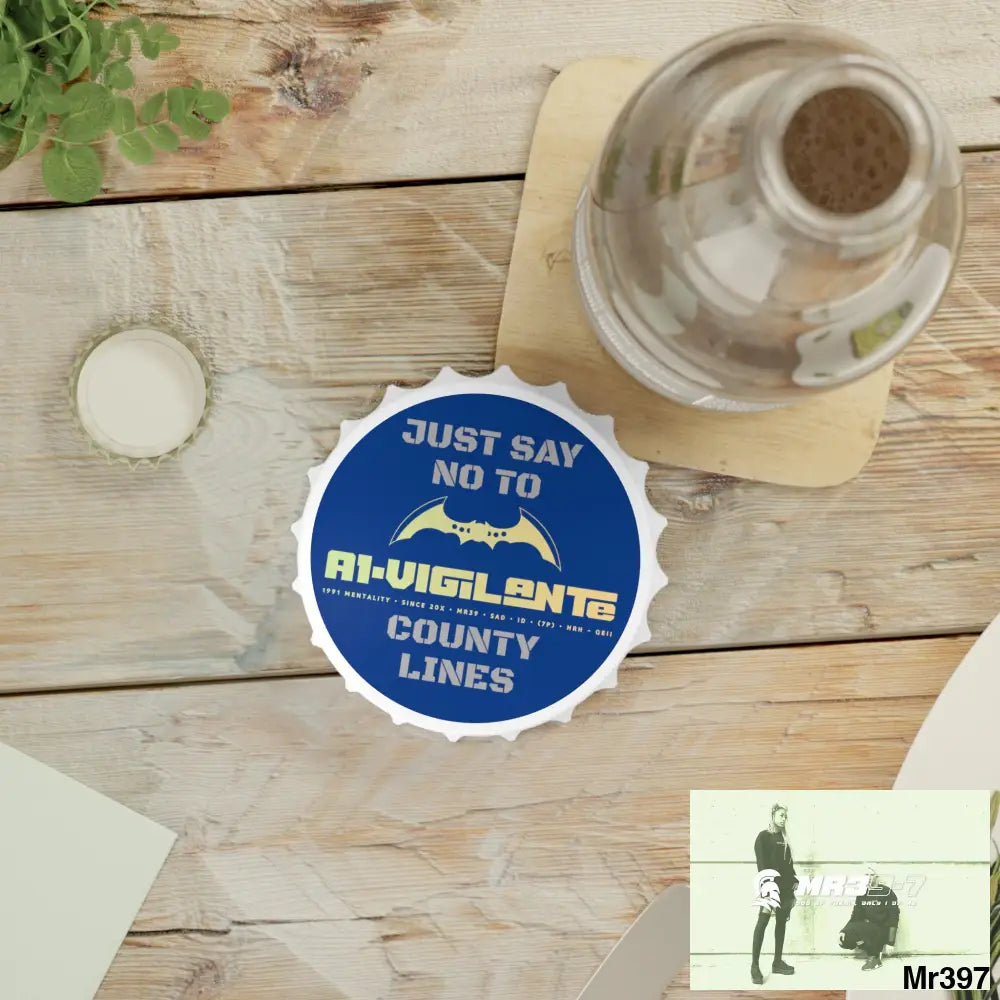 A1- Vigilante Edition Just Say No To County Lines Bottle Opener One size / White Accessories