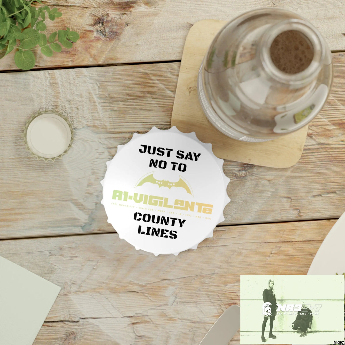 A1- Vigilante Edition Just Say No To County Lines Bottle Opener One size / White Accessories