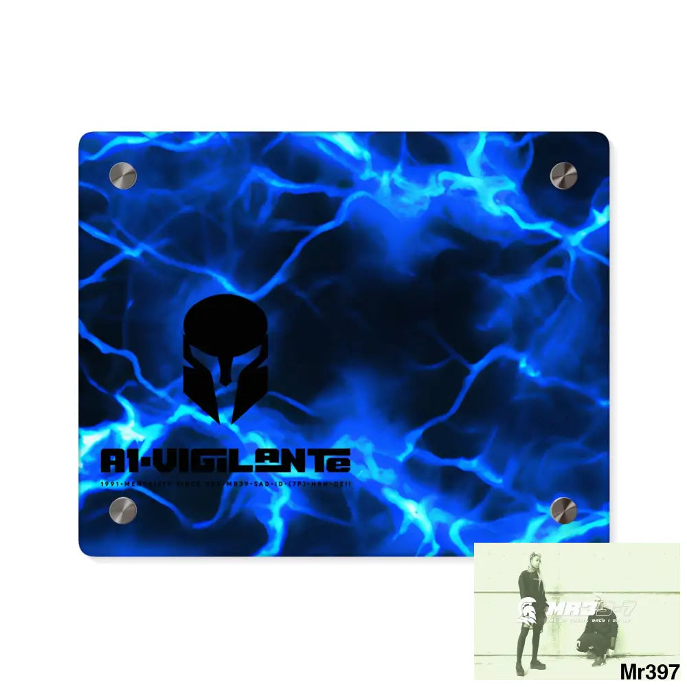 A1-Vigilante Electric Blue Acrylic Wall Art Panels 10″ x 8″ (Horizontal) / 0.25’’ Home Decor