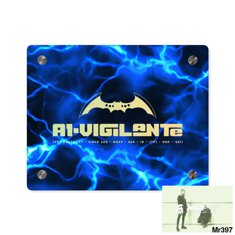 A1-Vigilante Electric Blue Acrylic Wall Art Panels 10″ x 8″ (Horizontal) / 0.25’’ Home Decor