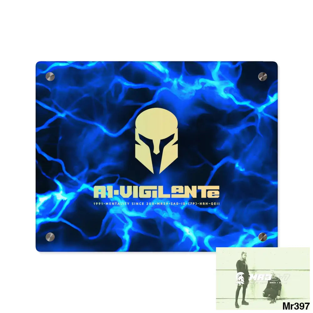 A1-Vigilante Electric Blue Acrylic Wall Art Panels 14″ x 11″ (Horizontal) / 0.25’’ Home Decor