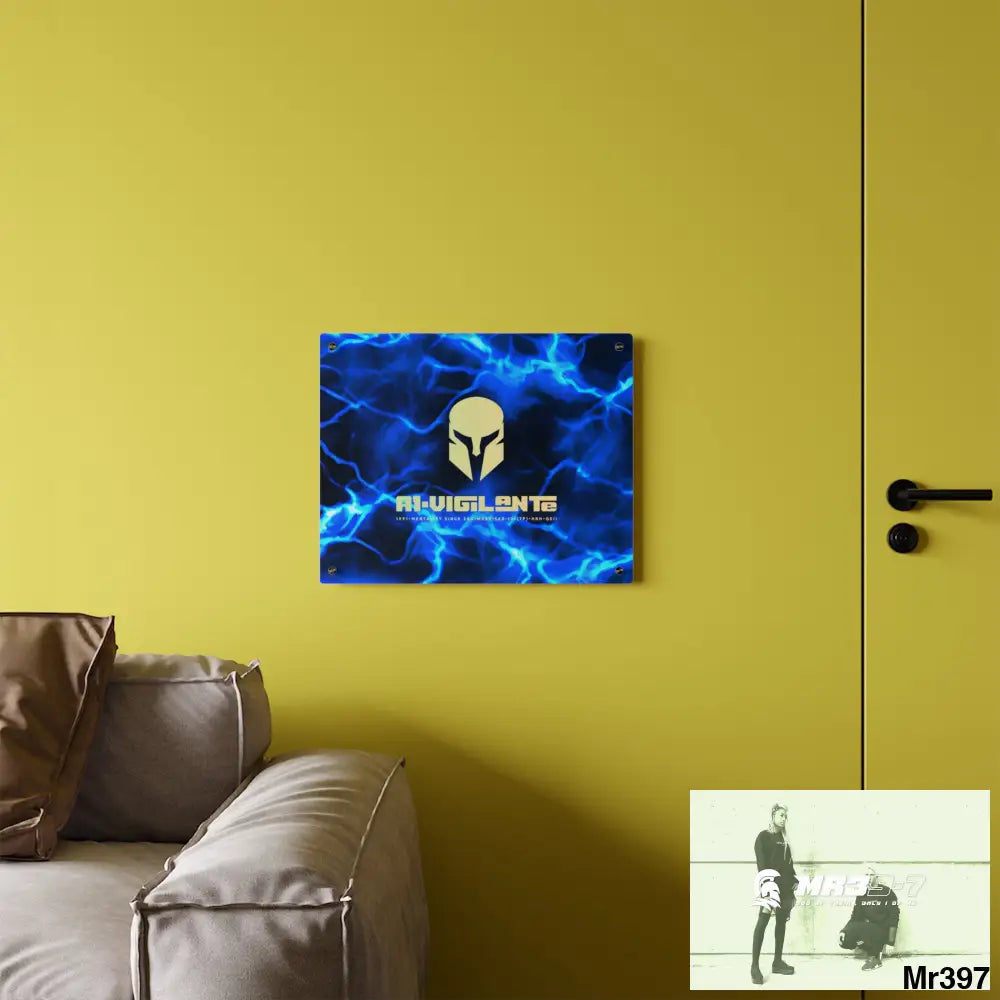 A1-Vigilante Electric Blue Acrylic Wall Art Panels Home Decor