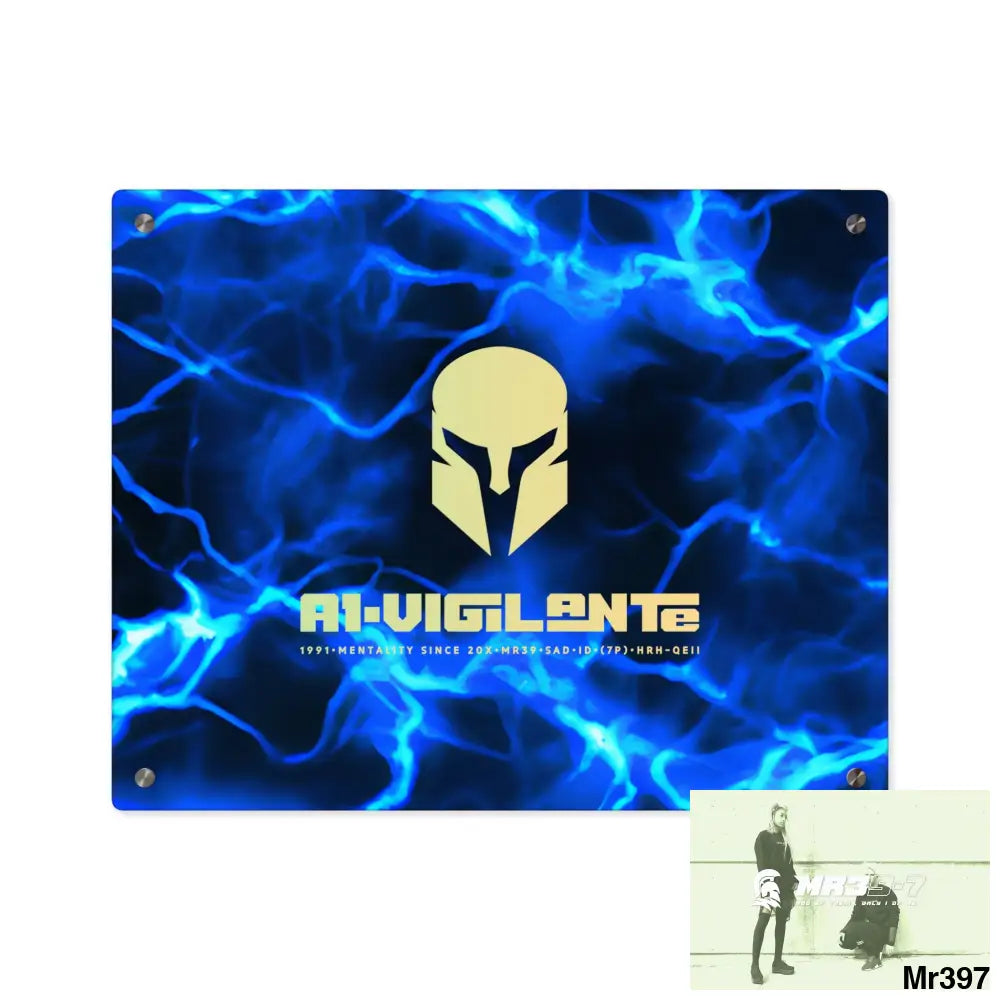 A1-Vigilante Electric Blue Acrylic Wall Art Panels 20″ x 16″ (Horizontal) / 0.25’’ Home Decor