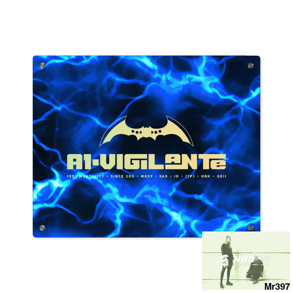 A1-Vigilante Electric Blue Acrylic Wall Art Panels 20″ x 16″ (Horizontal) / 0.25’’ Home Decor