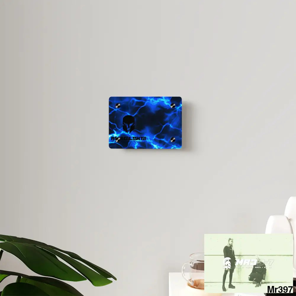 A1-Vigilante Electric Blue Acrylic Wall Art Panels Home Decor