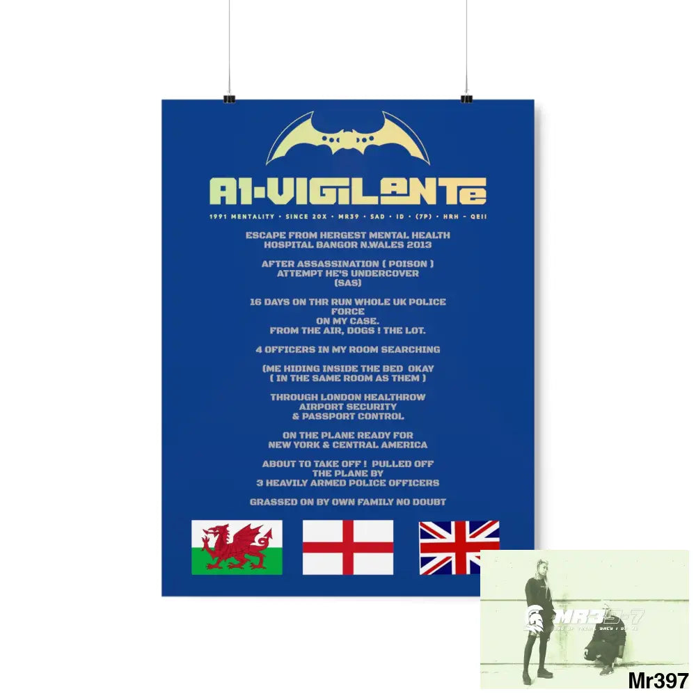 A1-Vigilante Escape from Hergest MH Hospital 2013 Matte Vertical Posters 18″ x 24″ / Matte Poster