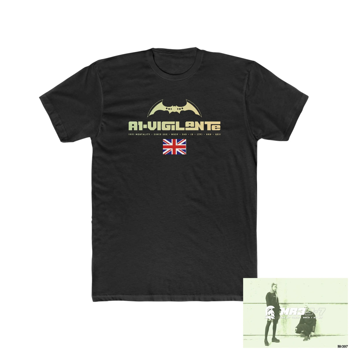 A1- Vigilante FUCK COUNTY LINES Men’s Cotton Crew Tee Solid Black / XS T-Shirt