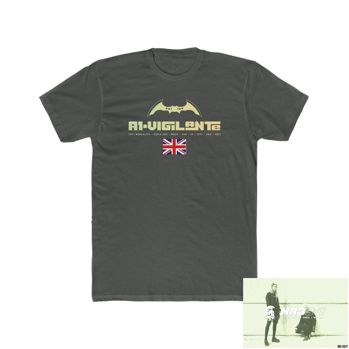 A1- Vigilante FUCK COUNTY LINES Men’s Cotton Crew Tee Solid Heavy Metal / XS T-Shirt
