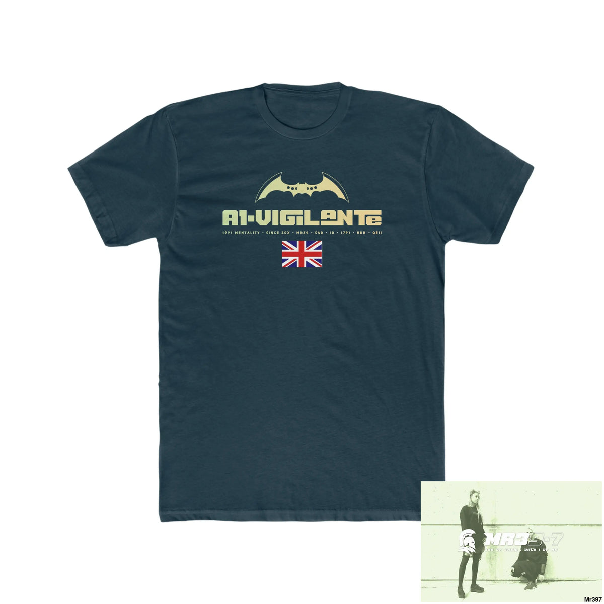 A1- Vigilante FUCK COUNTY LINES Men’s Cotton Crew Tee Solid Midnight Navy / XS T-Shirt
