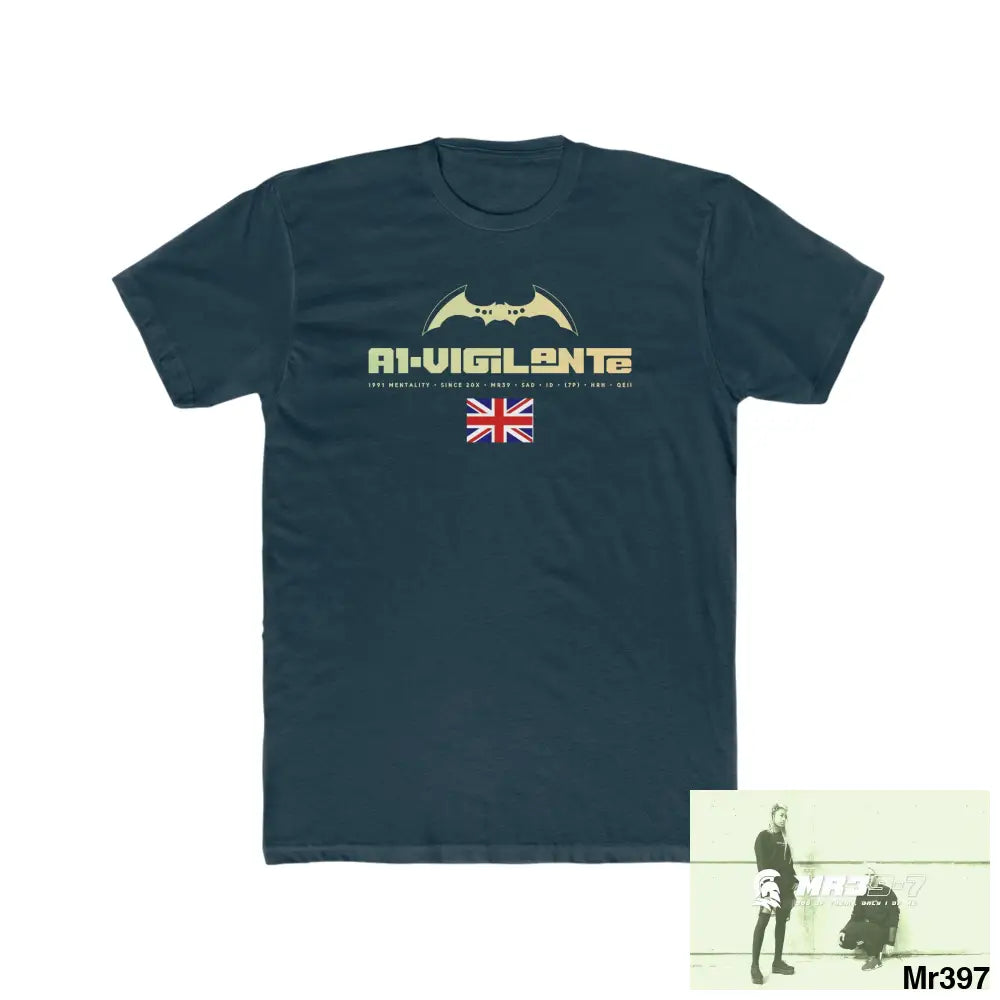 A1- Vigilante FUCK COUNTY LINES Men’s Cotton Crew Tee Solid Midnight Navy / XS T-Shirt