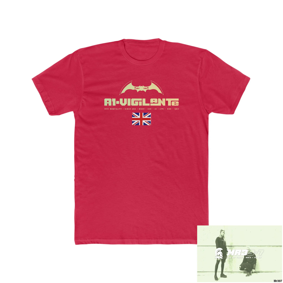 A1- Vigilante FUCK COUNTY LINES Men’s Cotton Crew Tee Solid Red / XS T-Shirt