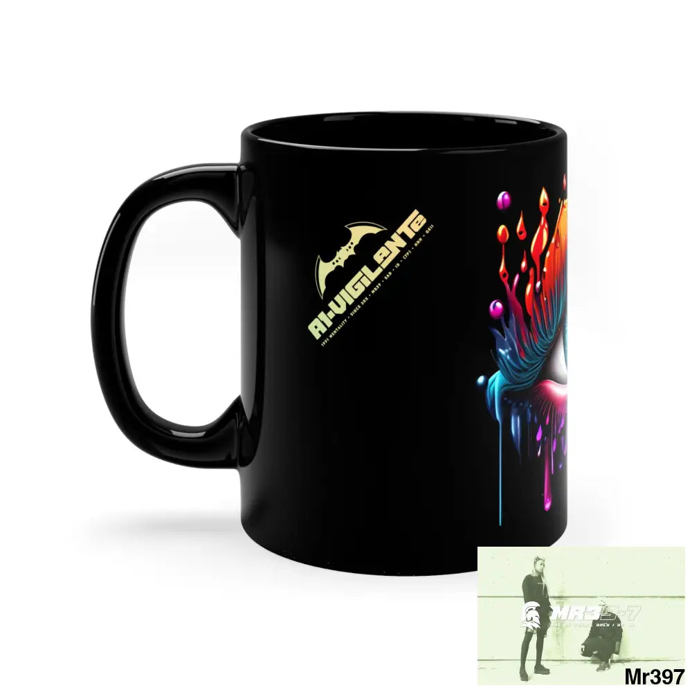 A1-Vigilante GBR Multicoloured dripping eye 11oz Black Mug 11oz Mug