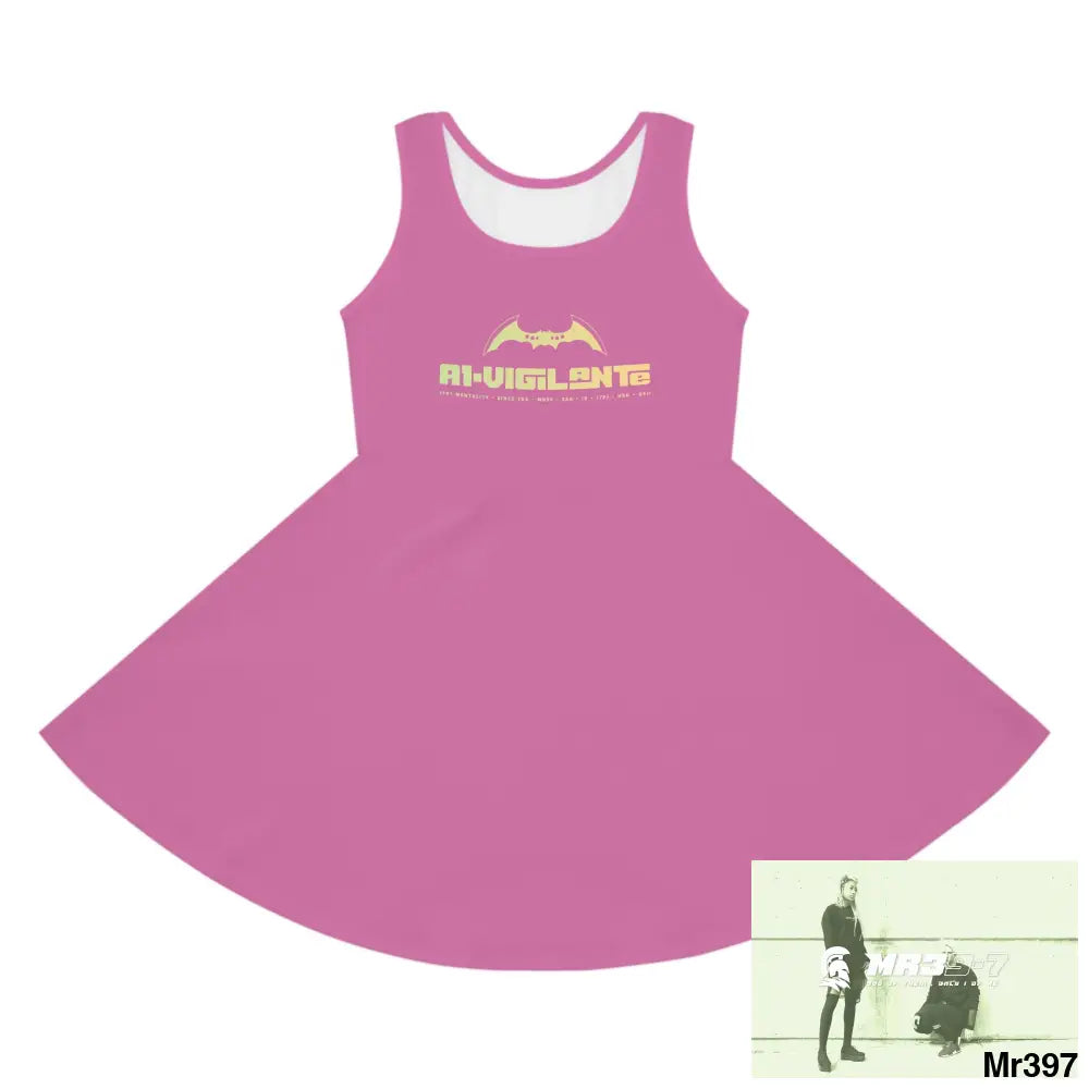 A1-Vigilante Girls Sleeveless Sundress (AOP) Seam thread color automatically matched to design / 2T All Over Prints