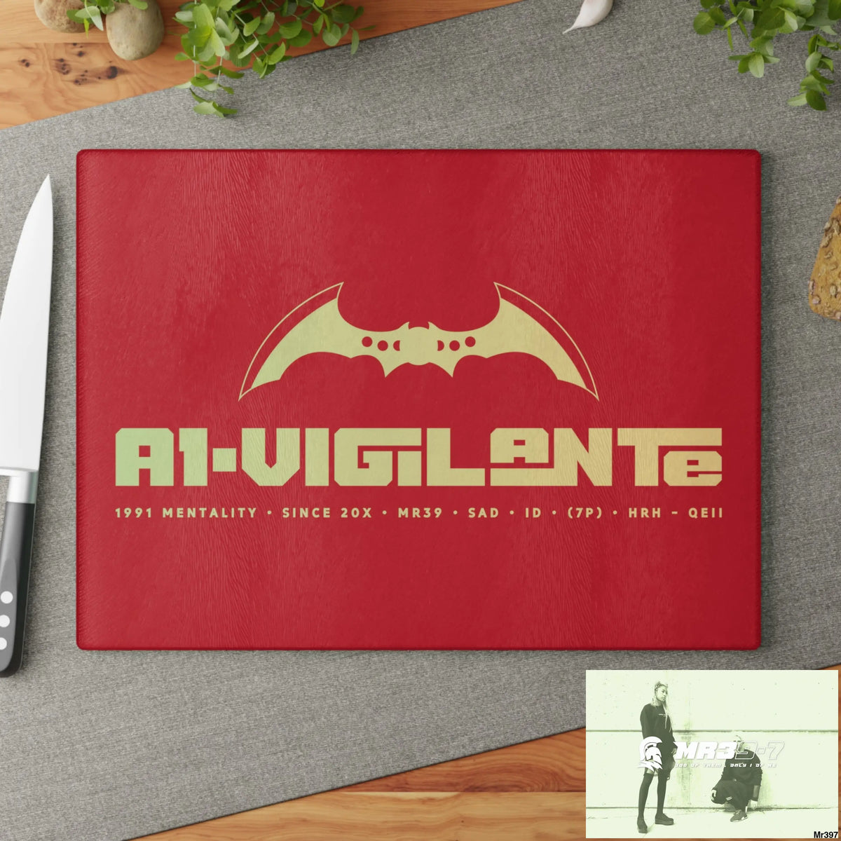 A1- Vigilante Glass Cutting Board 11’’ x 15’’ / Rectangle Home Decor