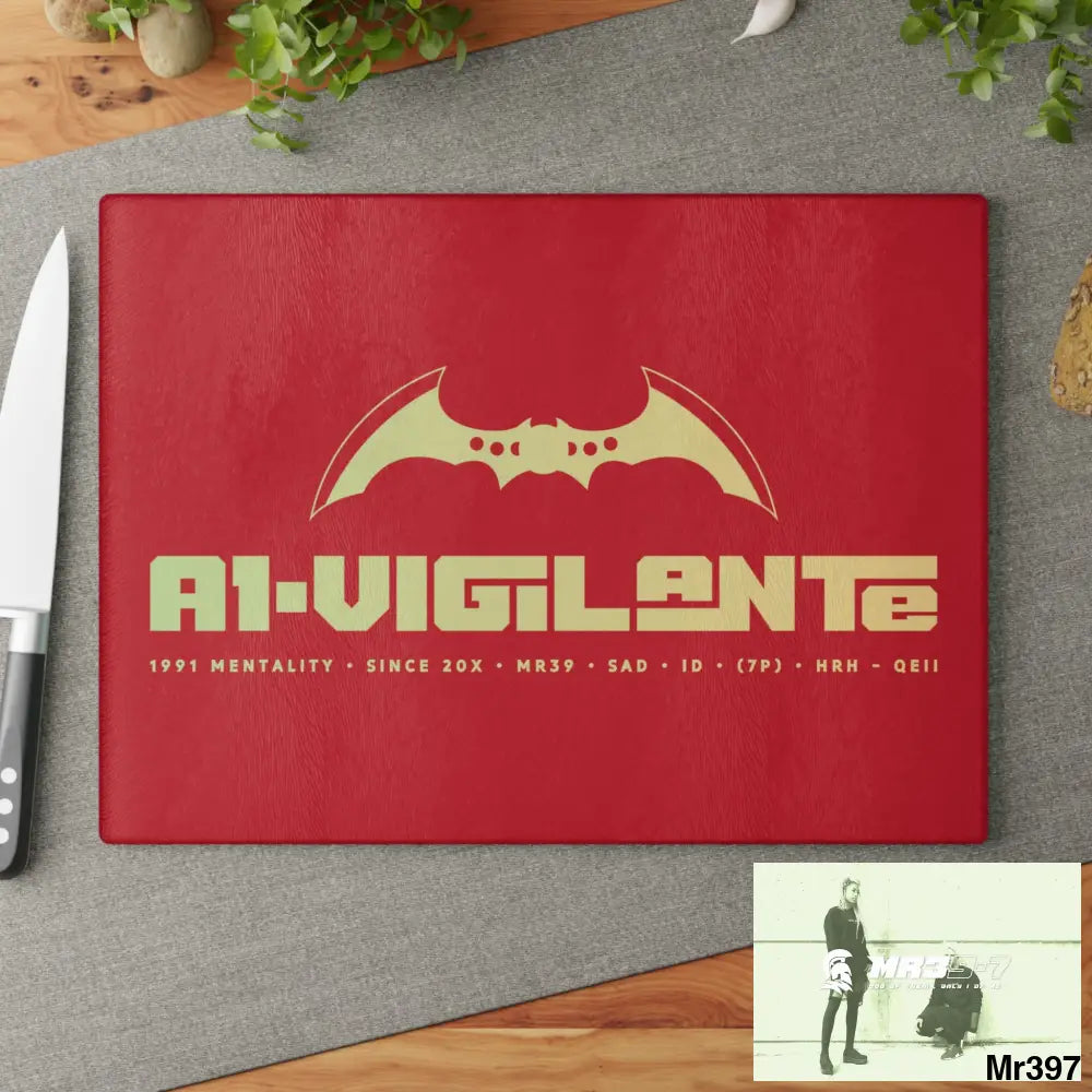 A1- Vigilante Glass Cutting Board 11’’ x 15’’ / Rectangle Home Decor