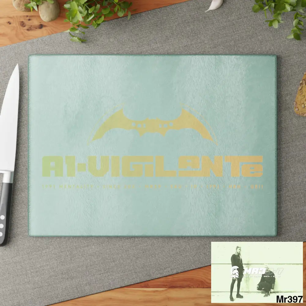 A1- Vigilante Glass Cutting Board Home Decor