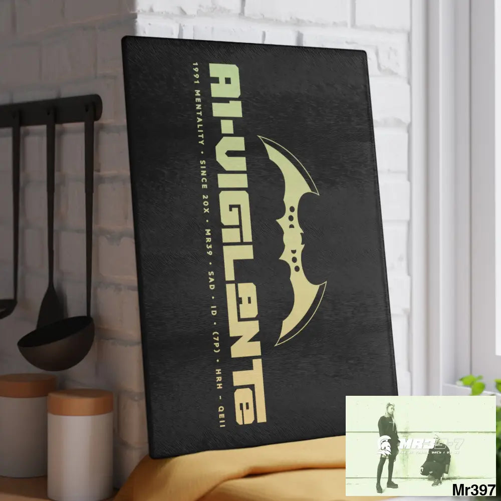 A1- Vigilante Glass Cutting Board Home Decor