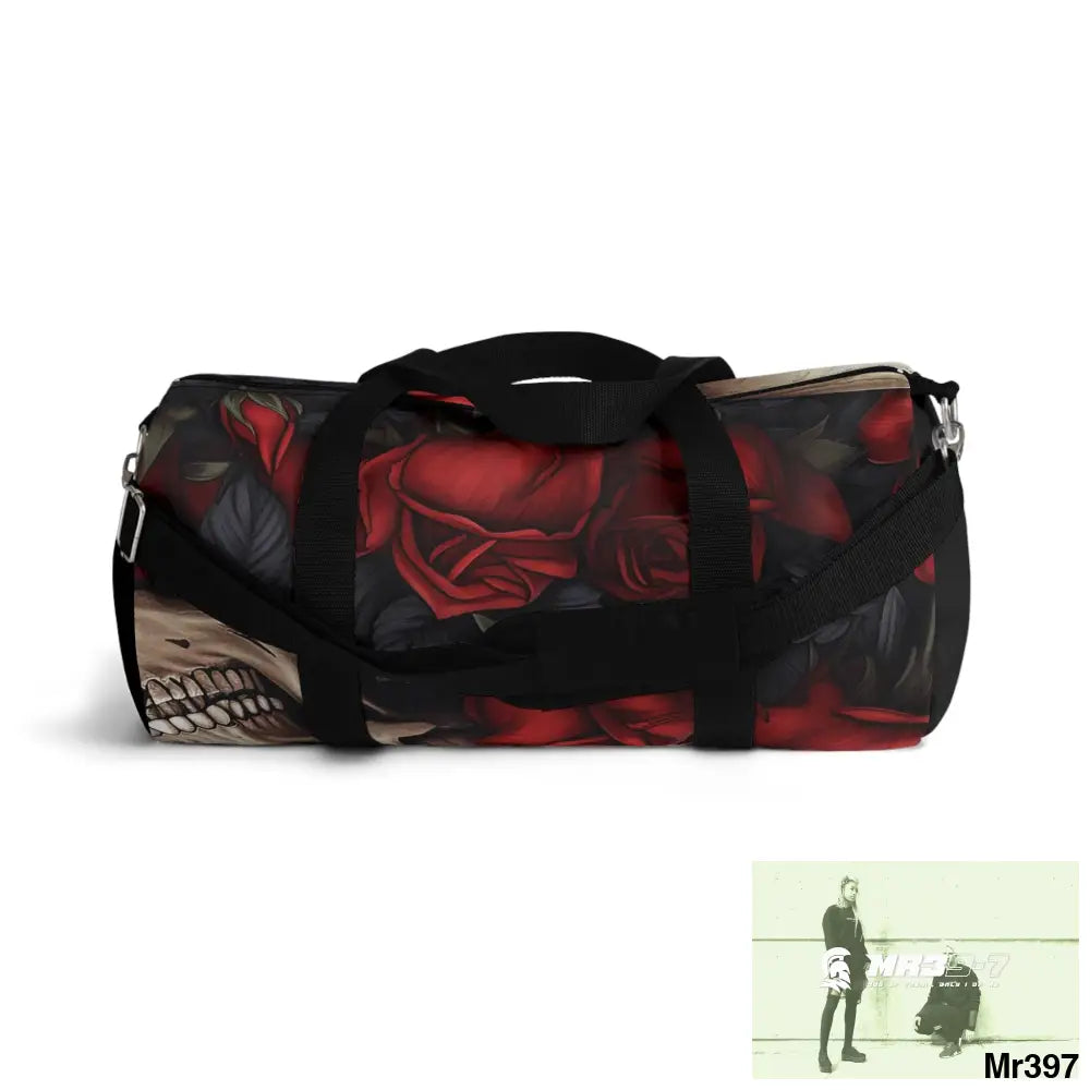 A1-Vigilante Gothic Skulls & Roses Duffel Bag Bags