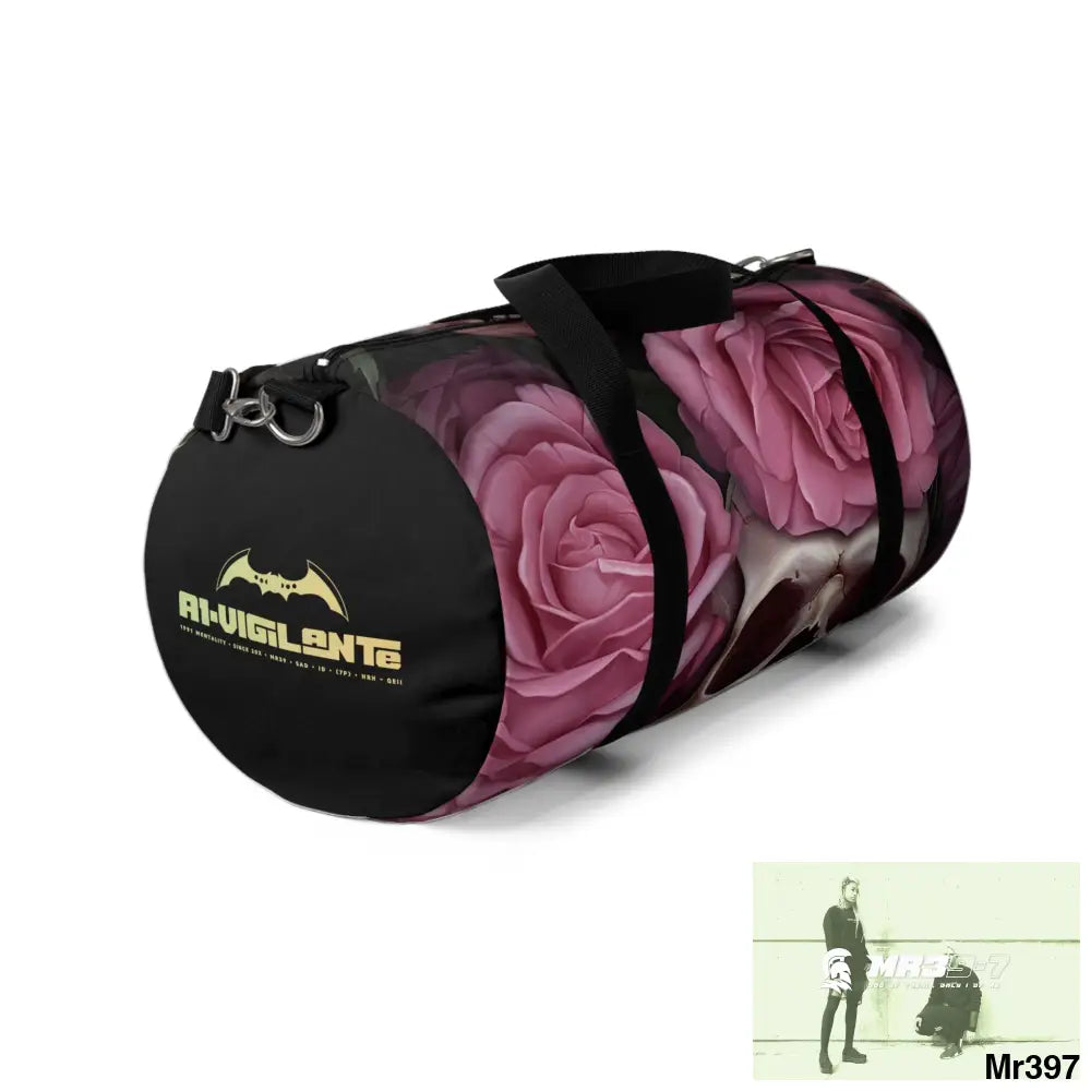 A1-Vigilante Gothic Skulls & Roses Duffel Bag Bags