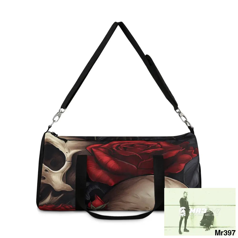 A1-Vigilante Gothic Skulls & Roses Duffel Bag Bags